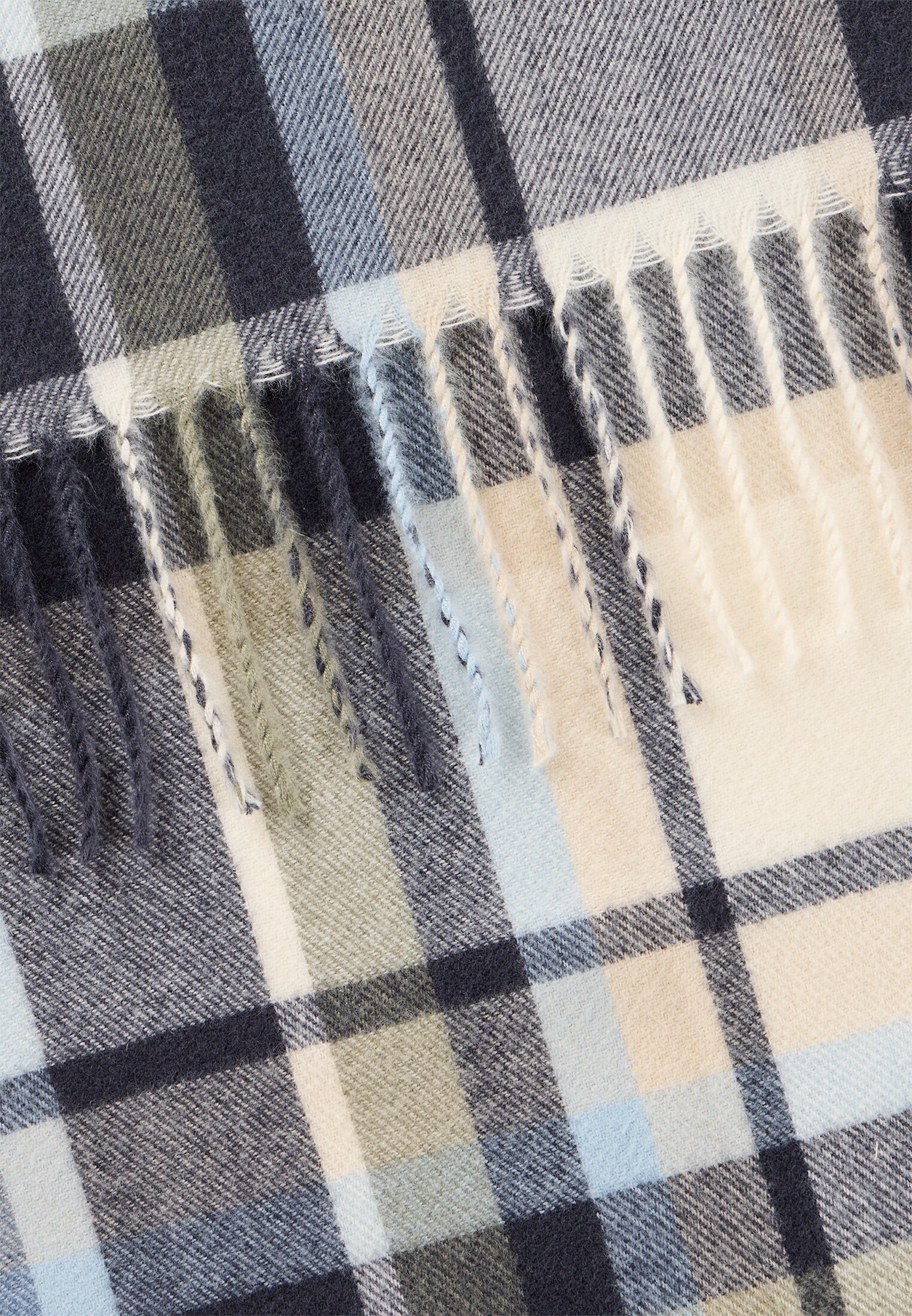 Damen Gewebter Schal mit Karomuster Indigoblau frontal hinten