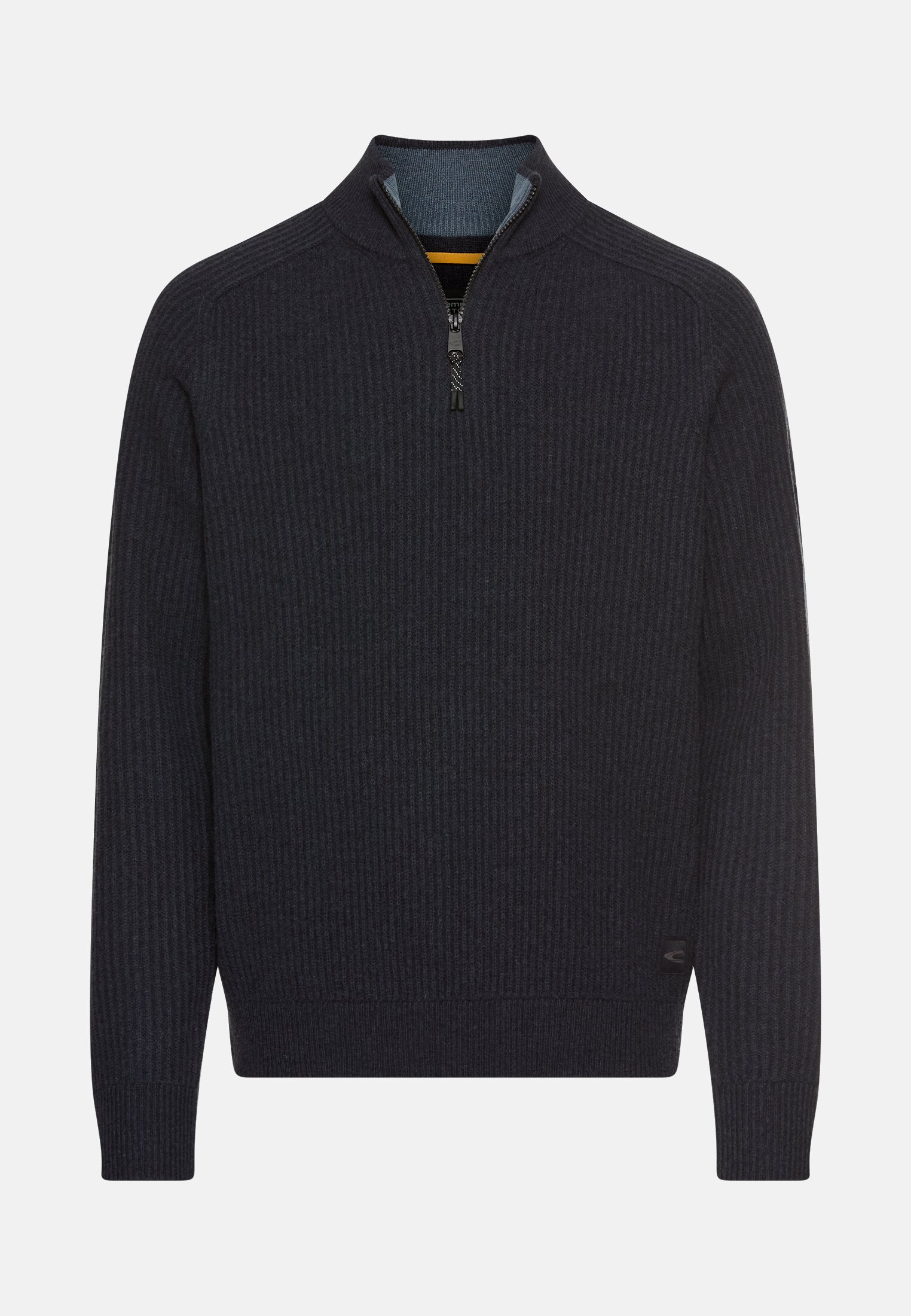 Men Knitted troyer made of pure wool Navy blue frontal front