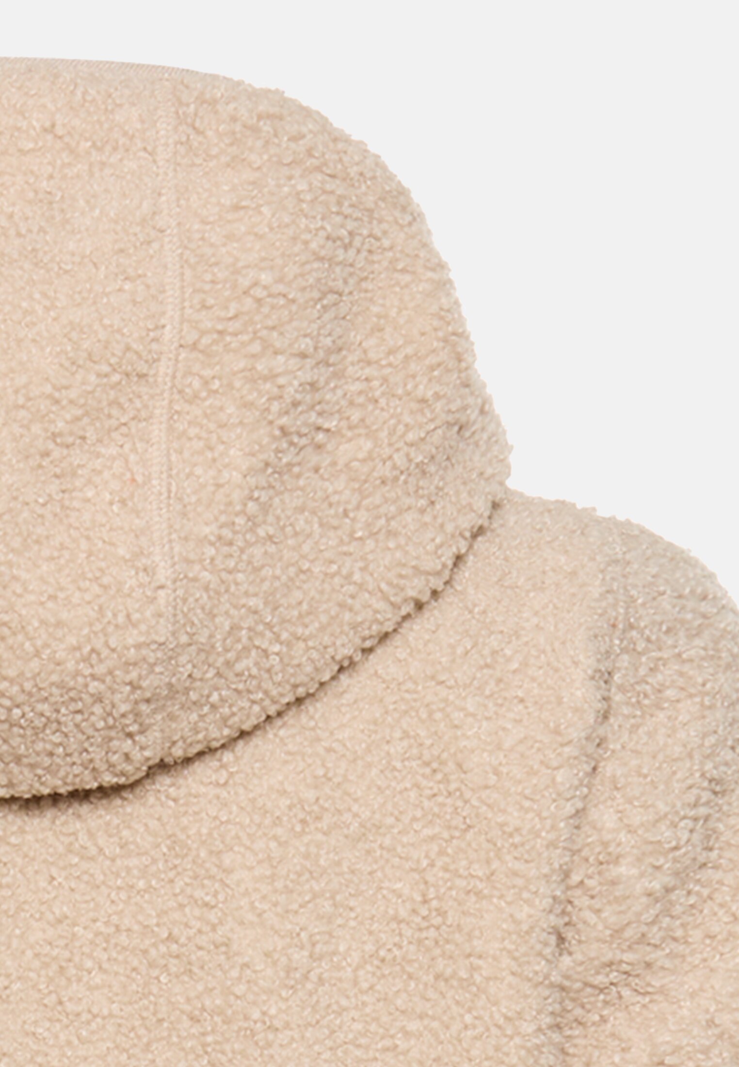 Damen Teddyjacke mit wärmenden Taschenfutter Hafer hinten nah