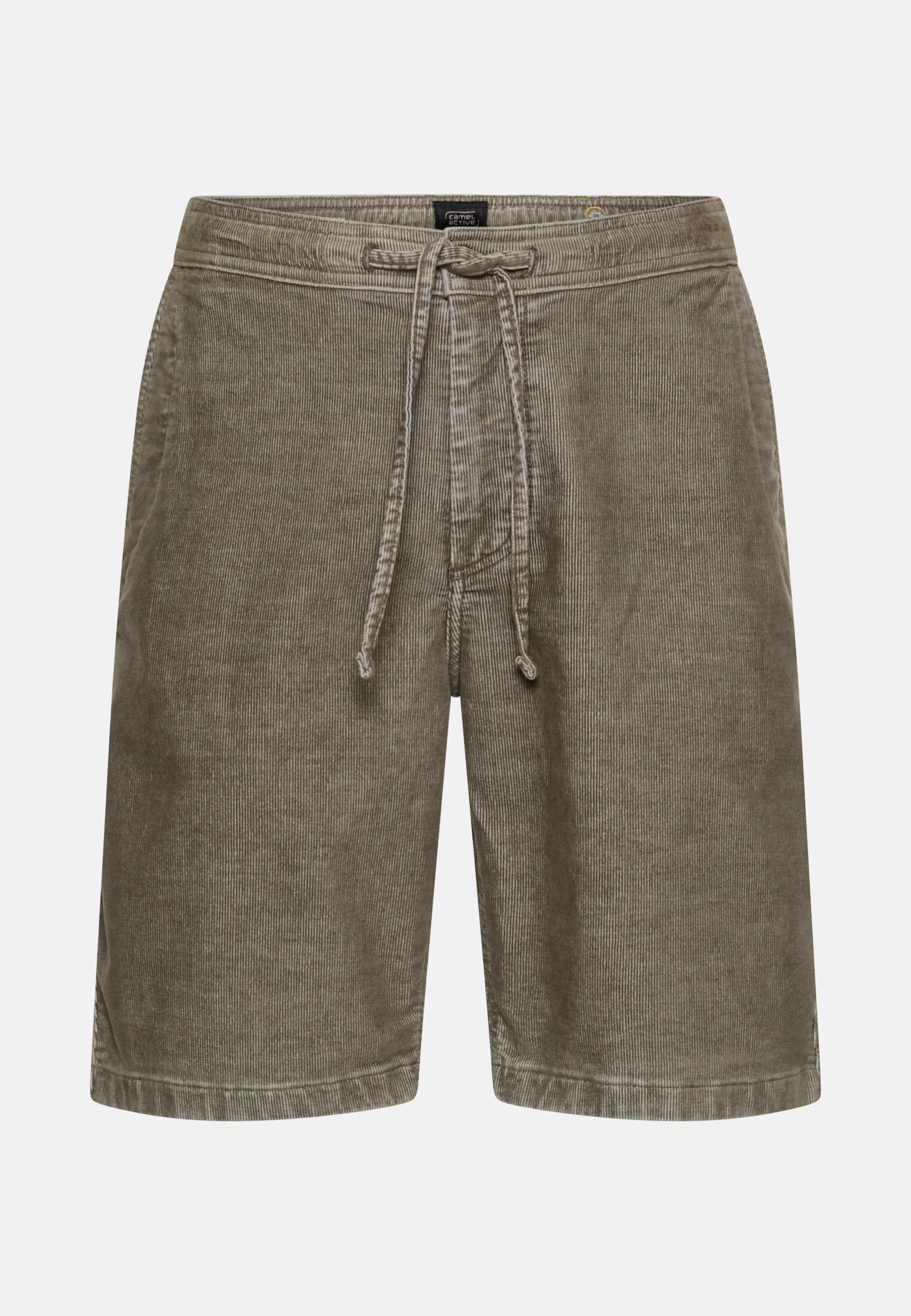 Men Bermuda shorts with drawstring Olive Green frontal front