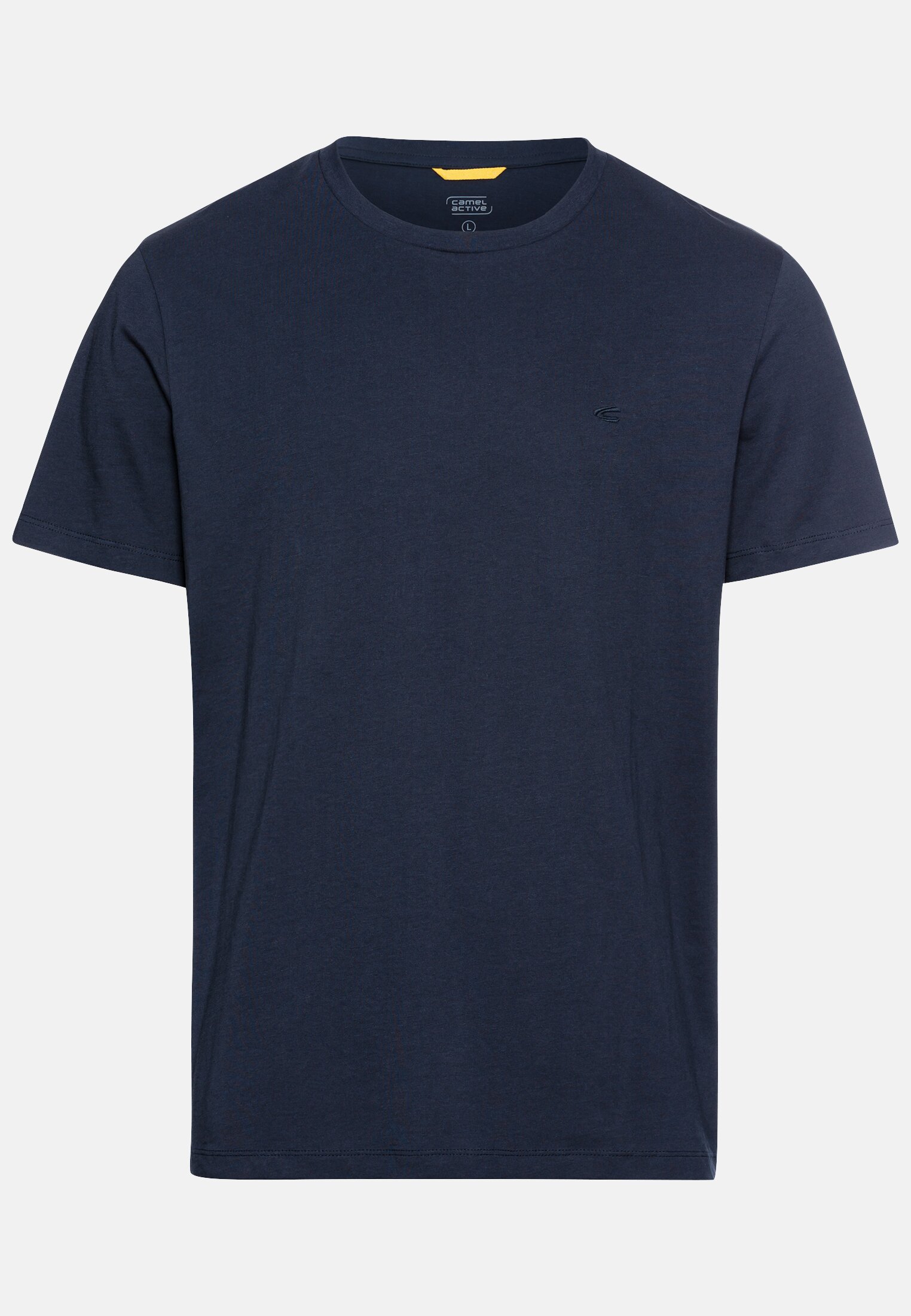 Herren Basic T-Shirt mit Rundhals aus Organic Cotton Dunkelblau frontal vorn
