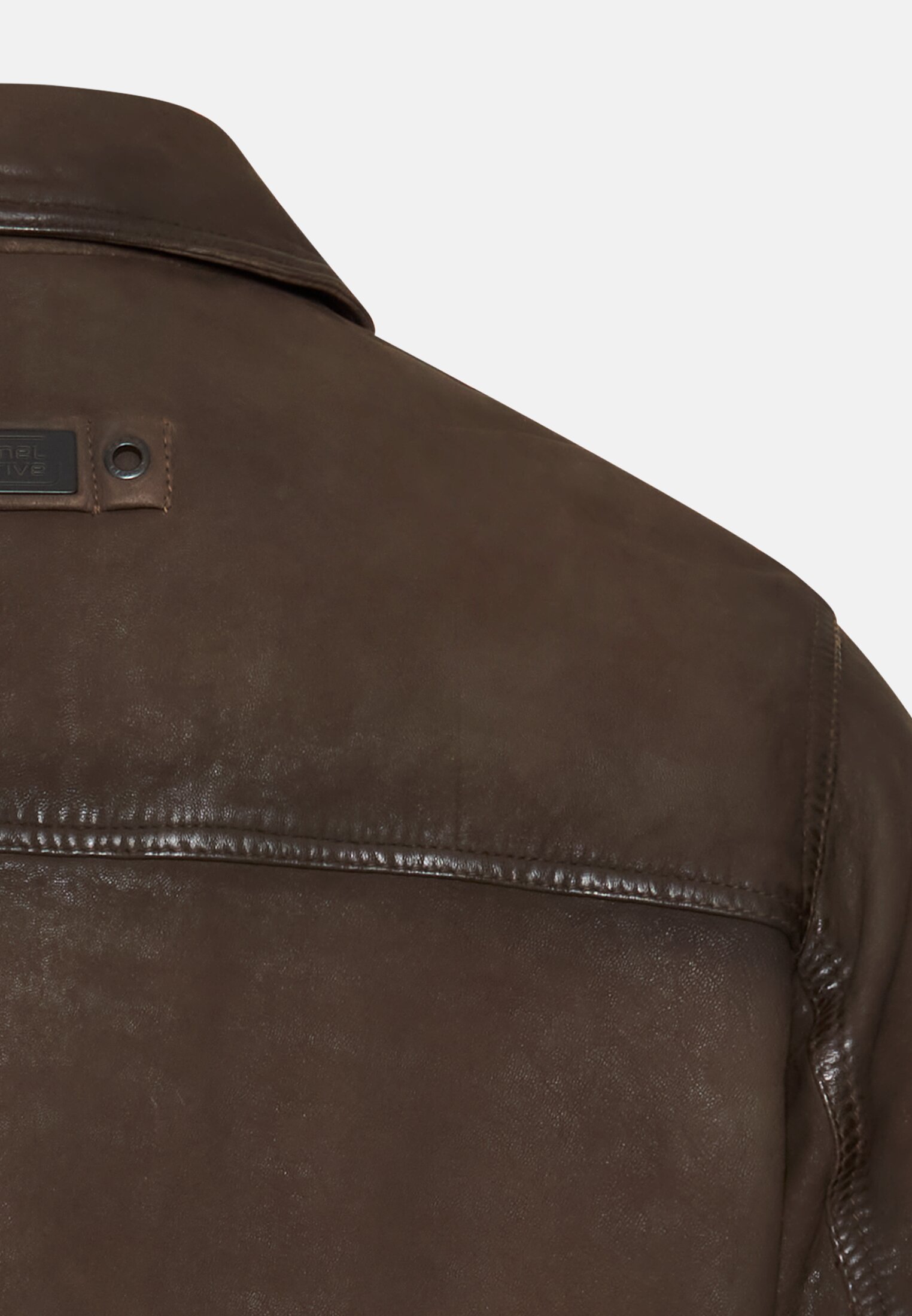 Herren Lederjacke mit Innentaschen Braun hinten nah