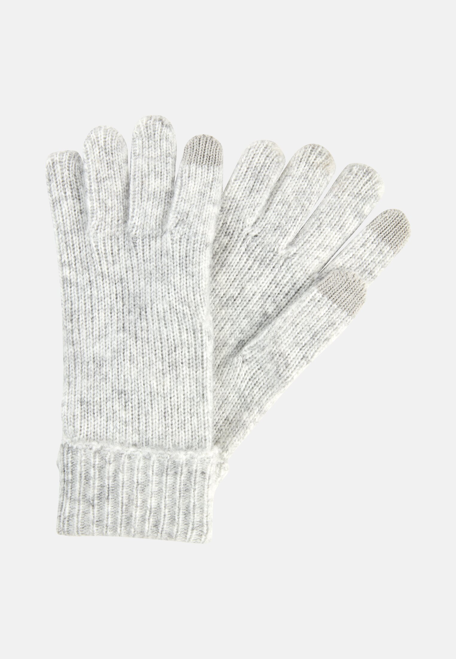 Damen Strickhandschuhe aus weichem Materialmix Grau frontal vorn