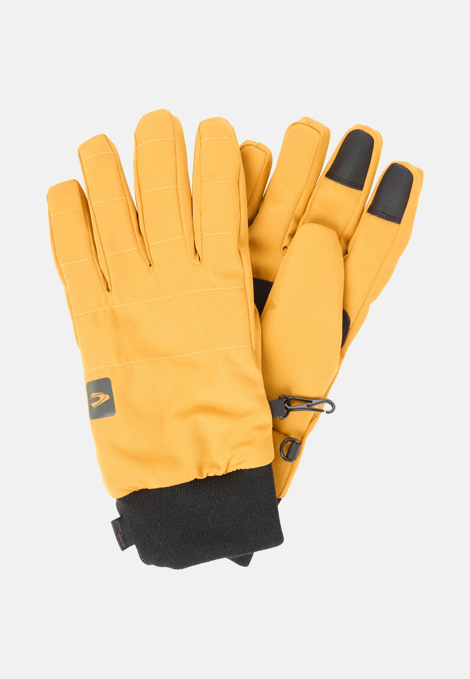 Herren Funktionale Handschuhe aus Leder mit elastischem Bund Gelb frontal vorn