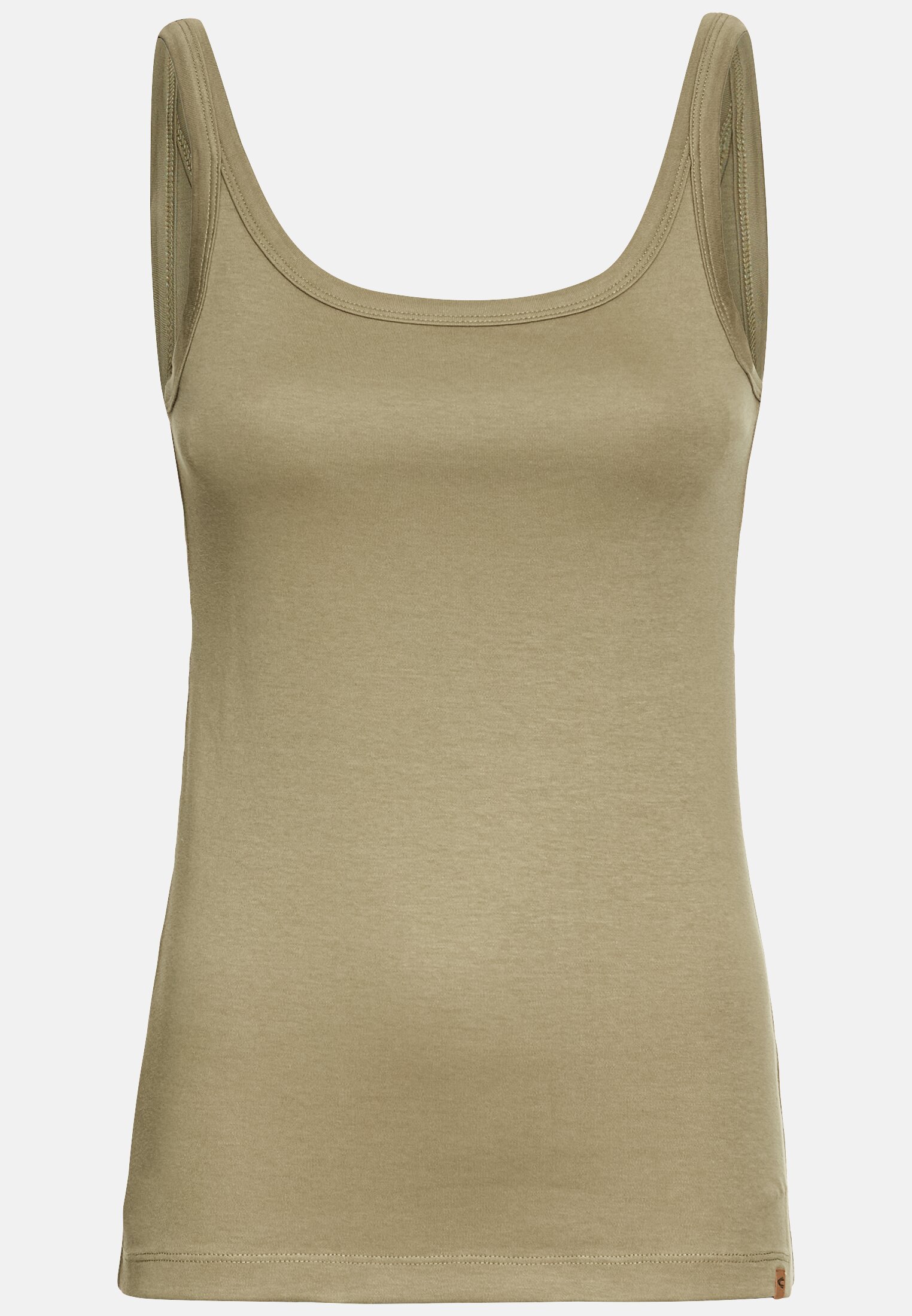 MI_309605-5T73-31_0G-00 Damen Basic Top aus reiner Baumwolle Salbei Grün frontal vorn