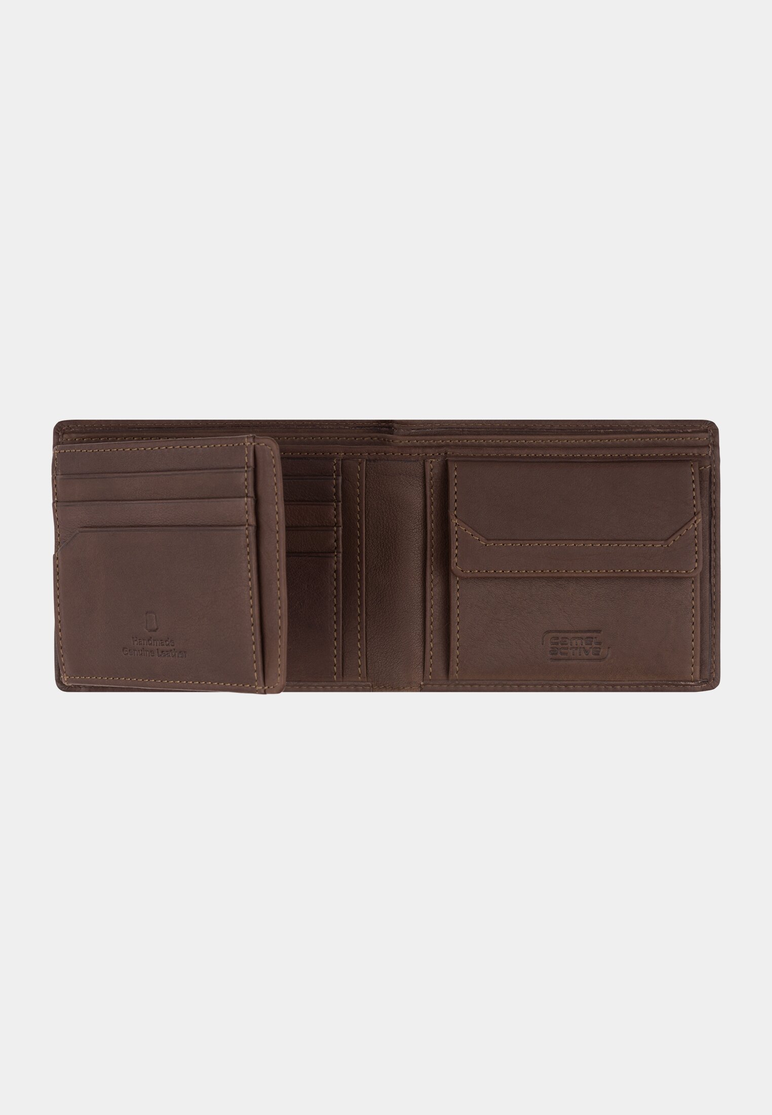 Men Leather Wallet in Genuine Leather Brown front close