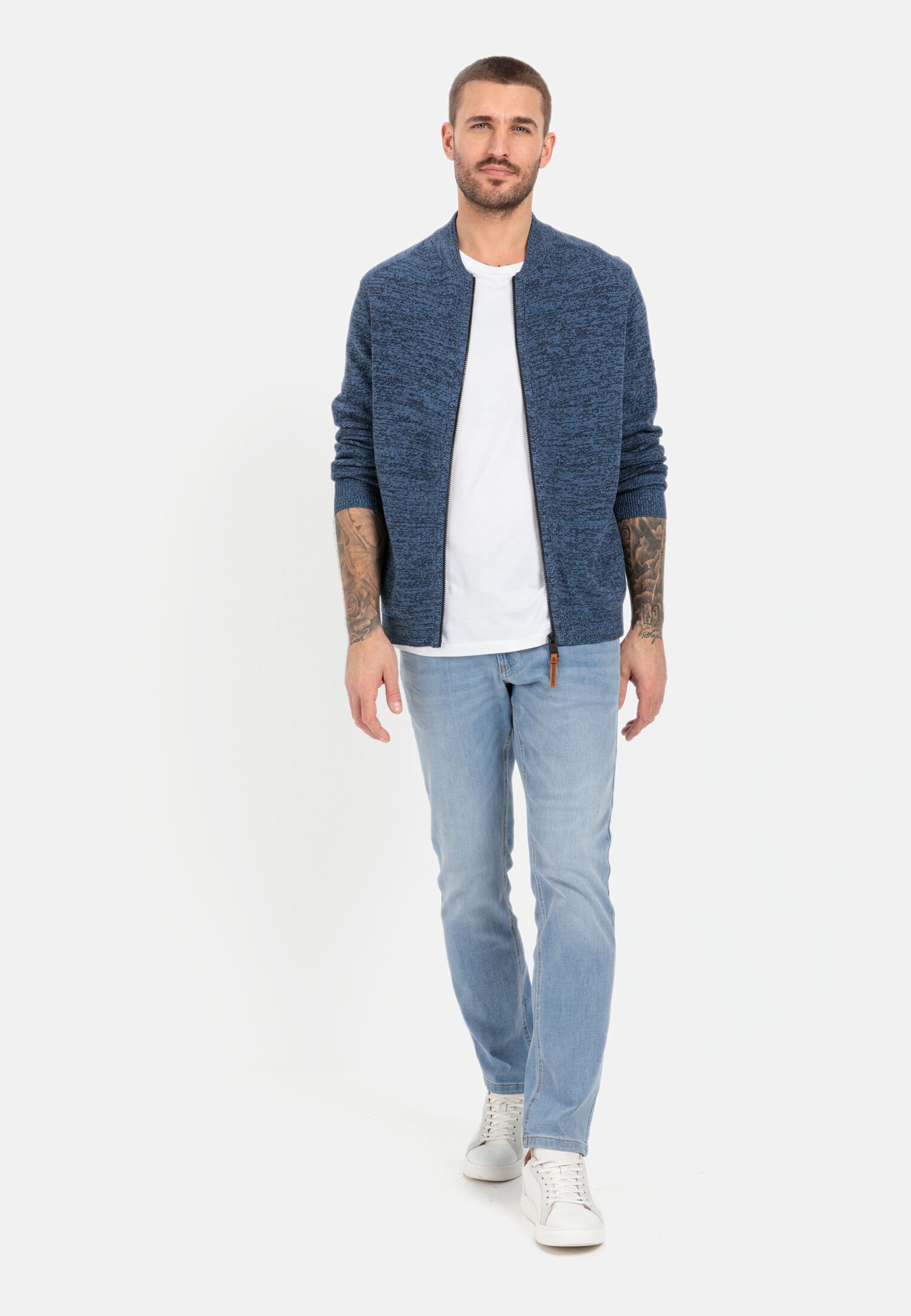 Mouliné Strickjacke für Herren in Blau | XL | camel active 