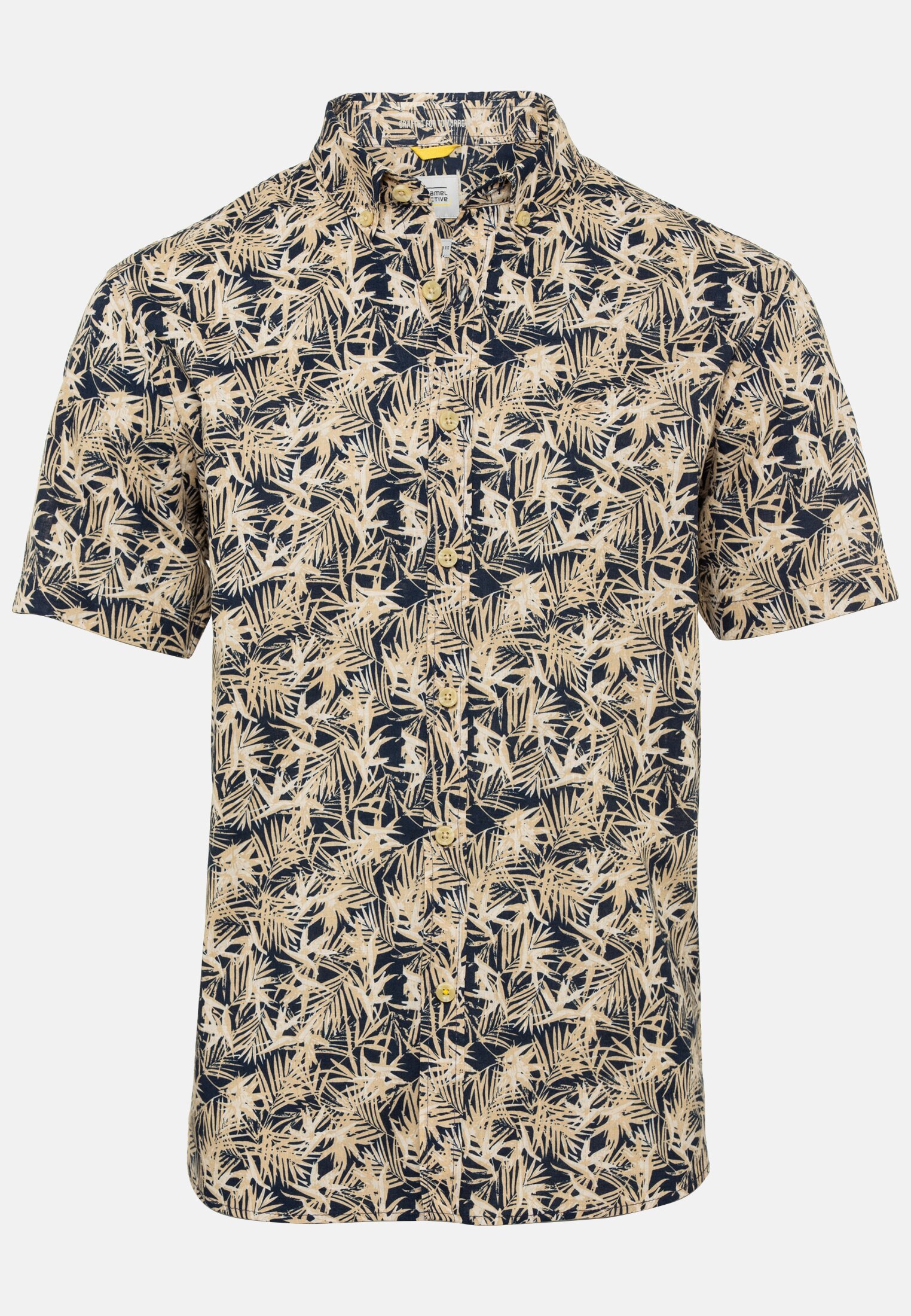 MI_09216-1S46-47_0G-00 Herren Kurzarm Hemd mit Allover-Print Dunkelblau frontal vorn