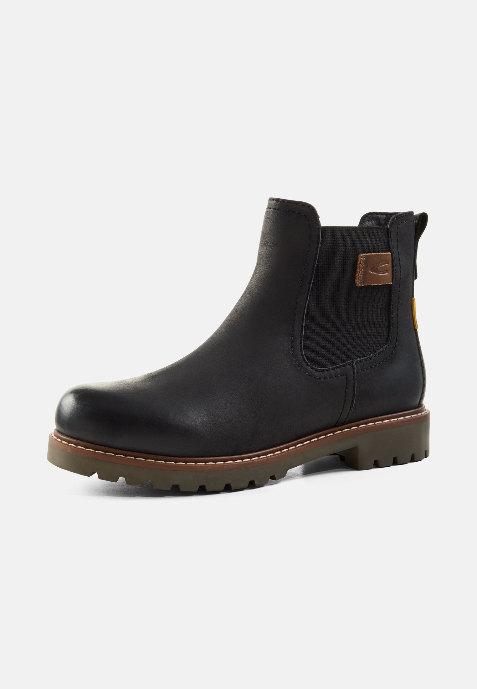 Damen Chelsea Boot mit Reißverschluss Schwarz frontal hinten