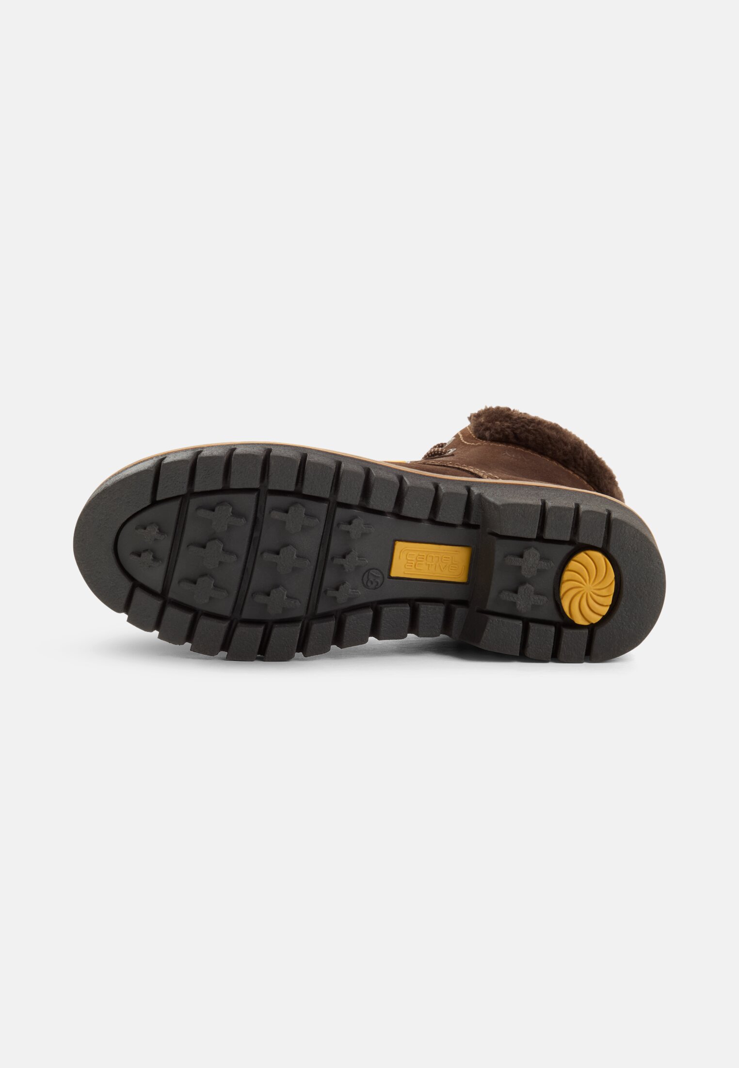 Damen Lederschuh mit Seitenzipper Braun hinten nah