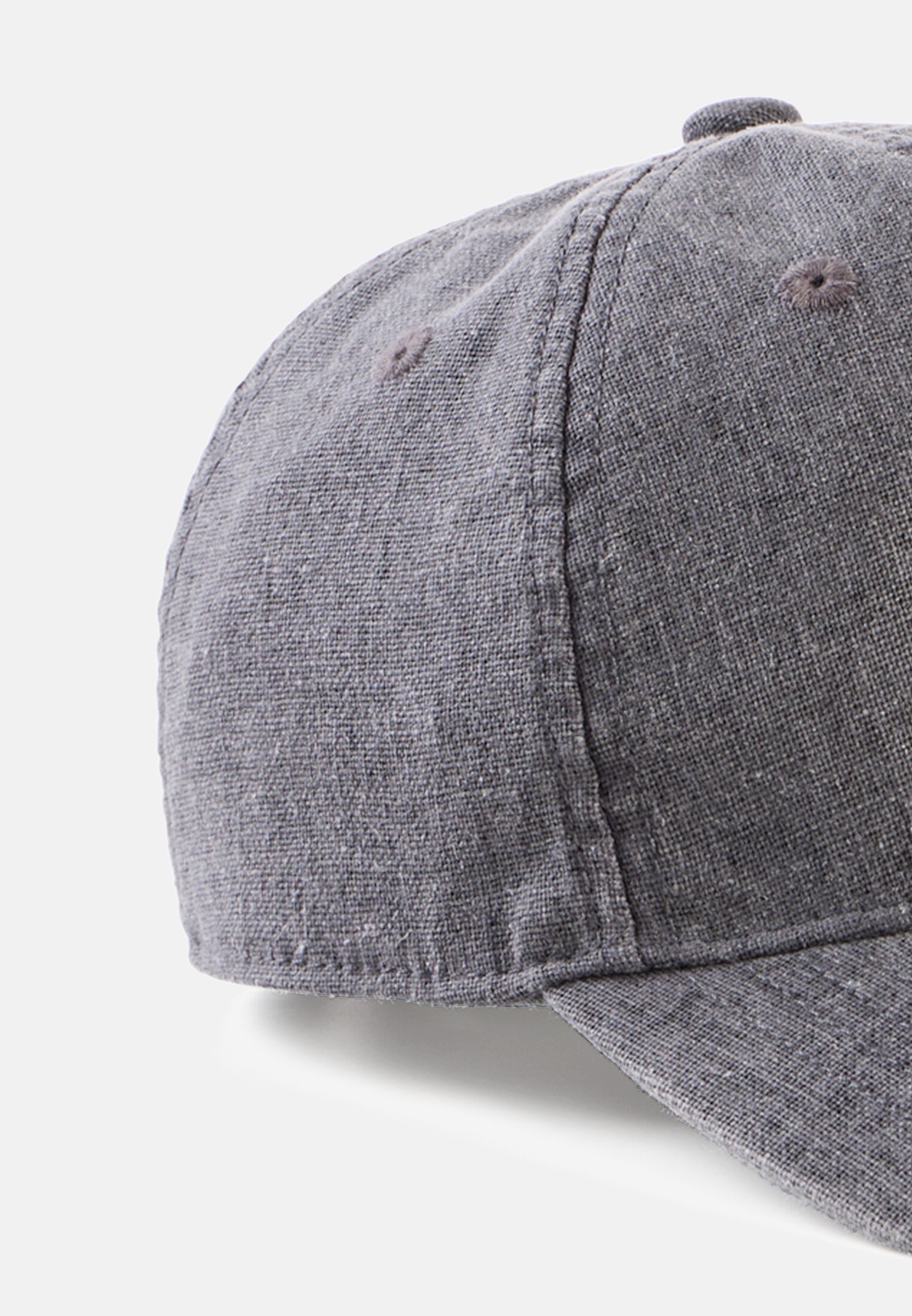 Men Cap from a cotton linen mix Dark Blue front close