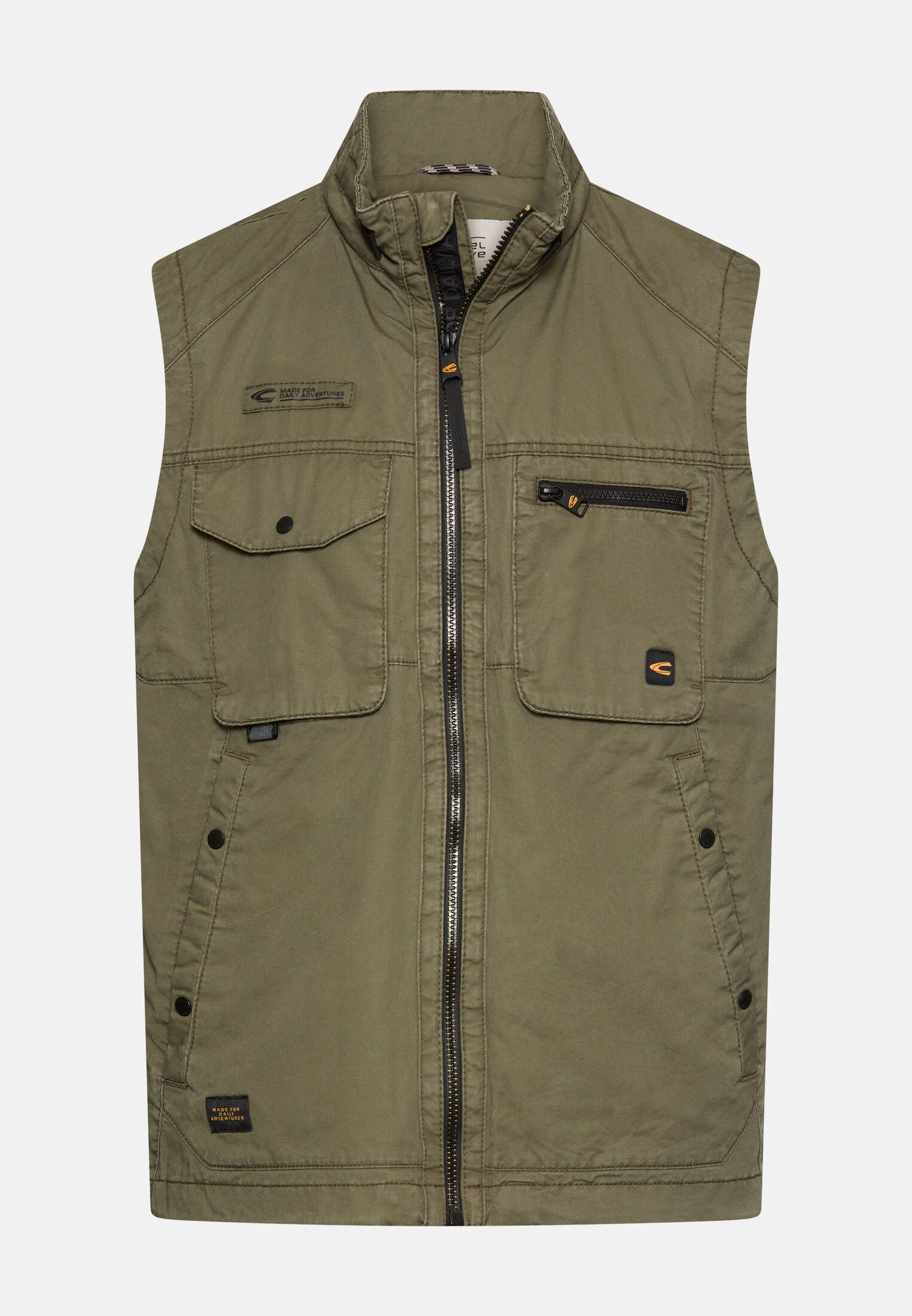 Men Outdoor vest with inner pockets Olive Green frontal front