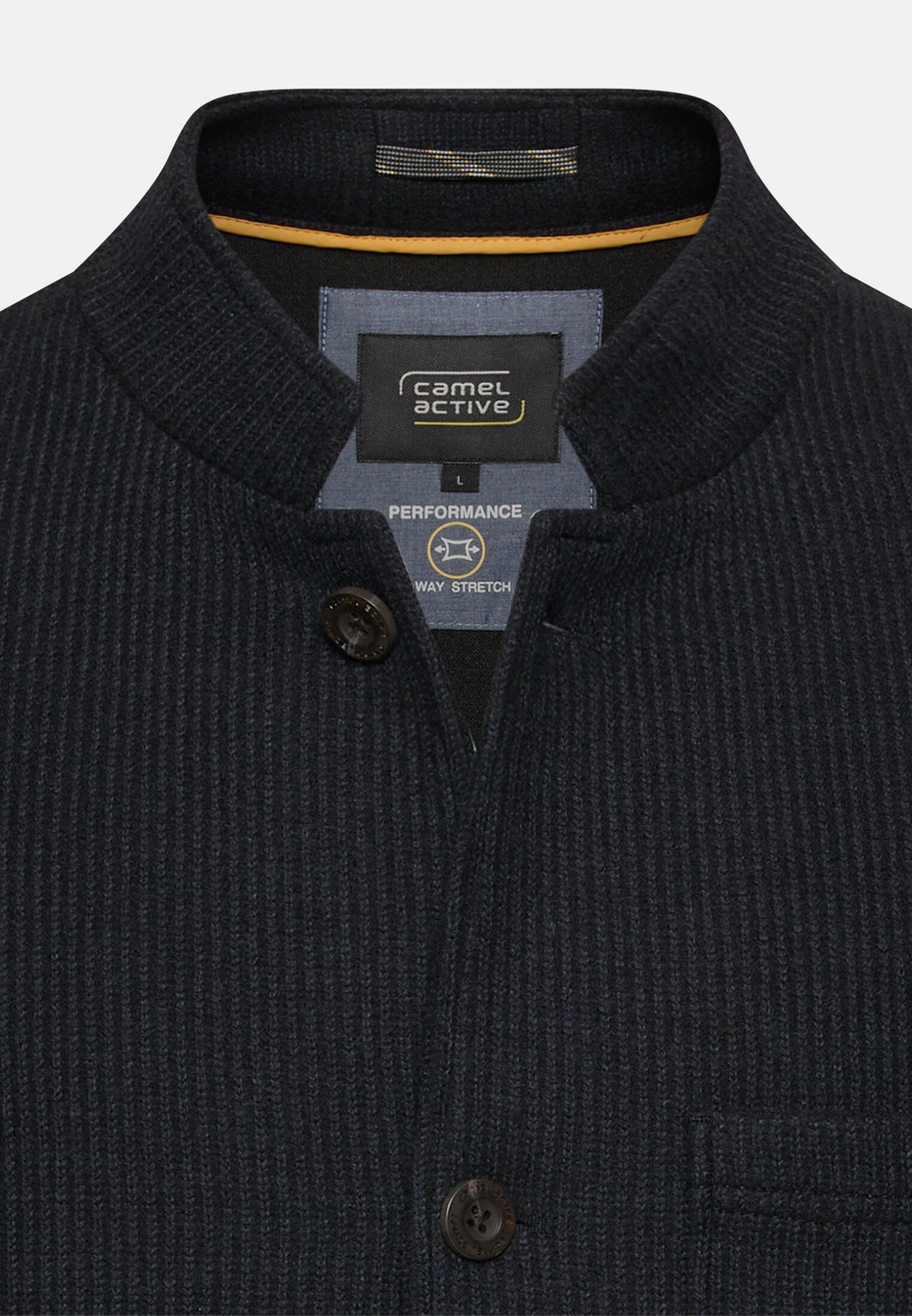 Men Indoor blazer with stand-up collar Navy blue front close