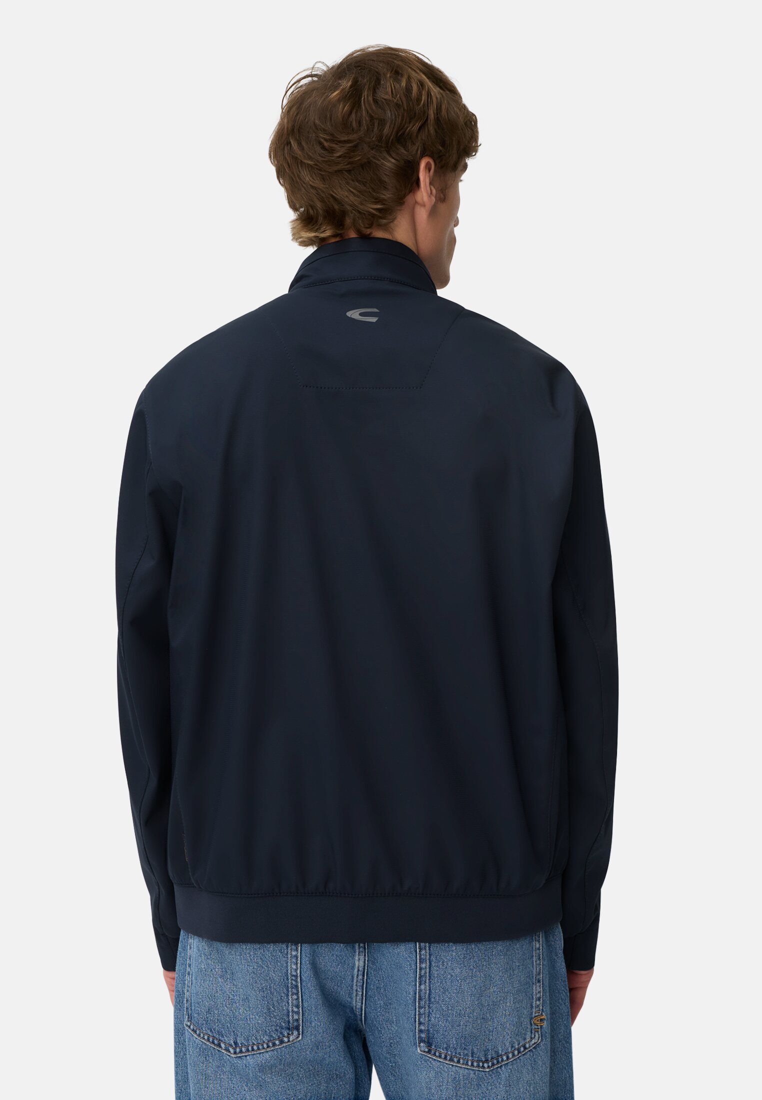 Men Blouson made of pure polyester Navy blue worn back