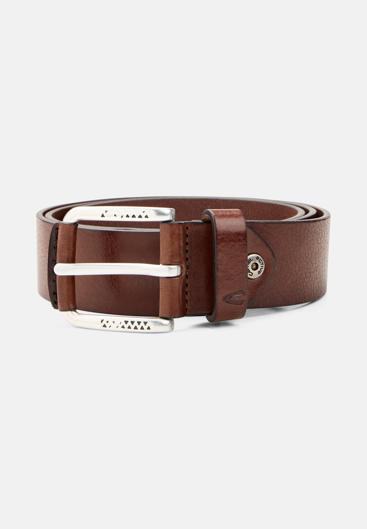 Herren Ledergürtel mit verstellbaren Details Dunkelbraun frontal vorn