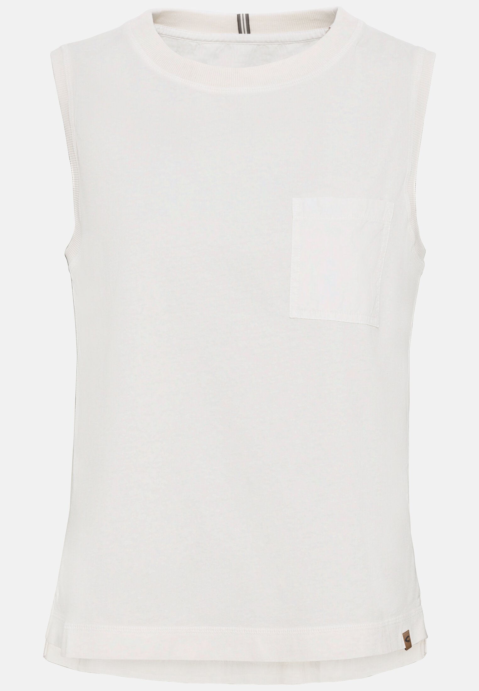 Women Sleeveless T-shirt with chest pocket White frontal front