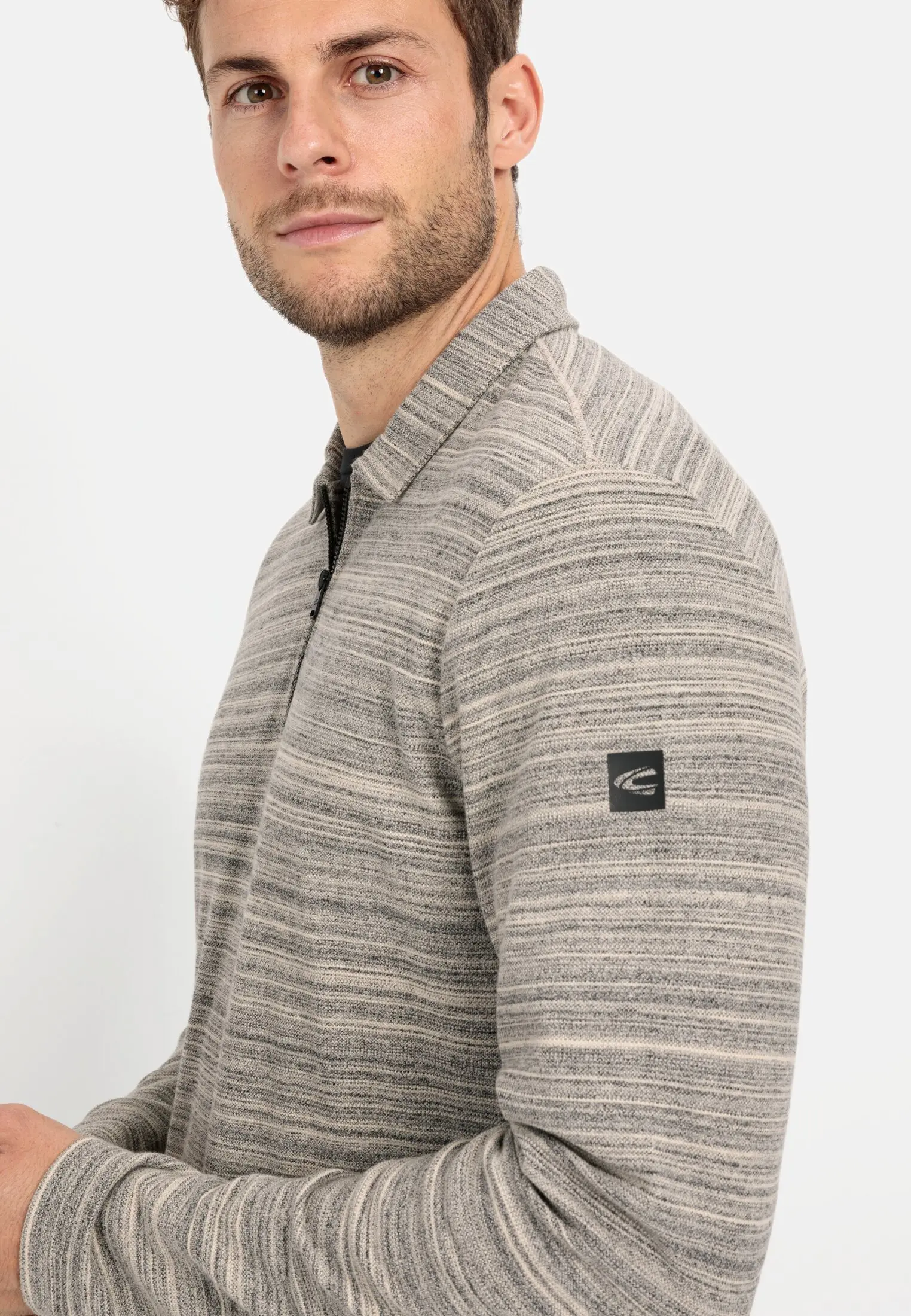 Langarm-Poloshirt für Herren in Creme | M | camel active 