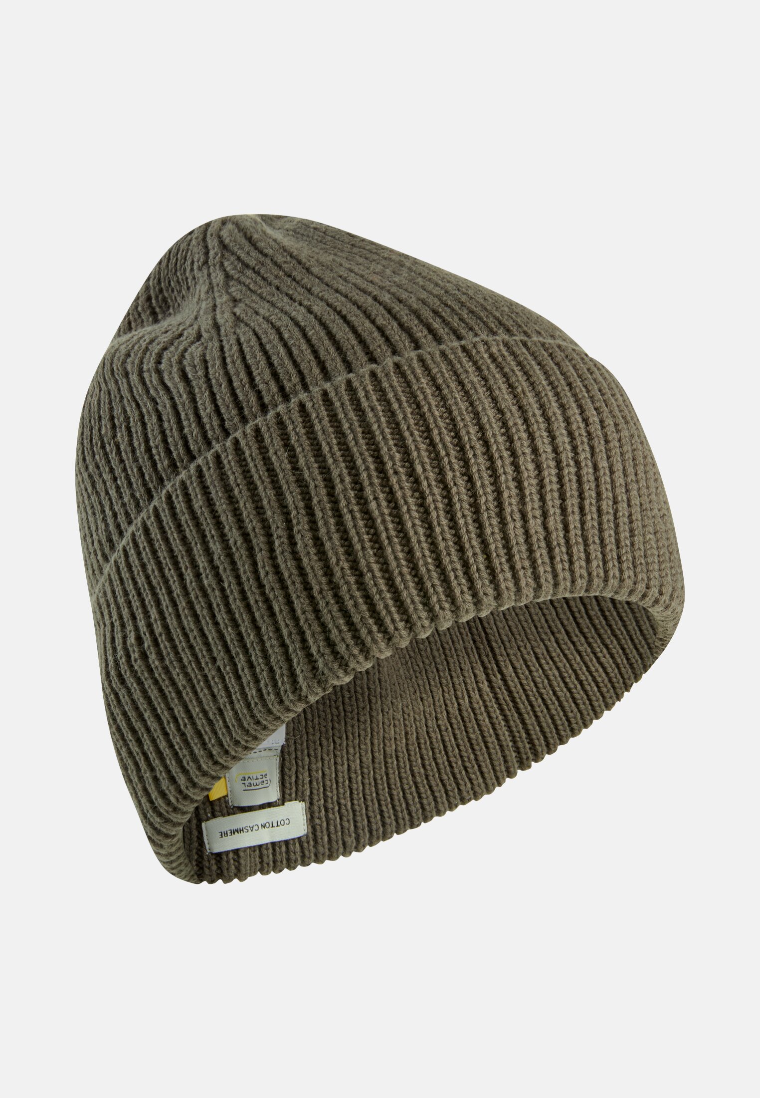 Men Beanie made from a cotton-cashmere blend Dark brown frontal front