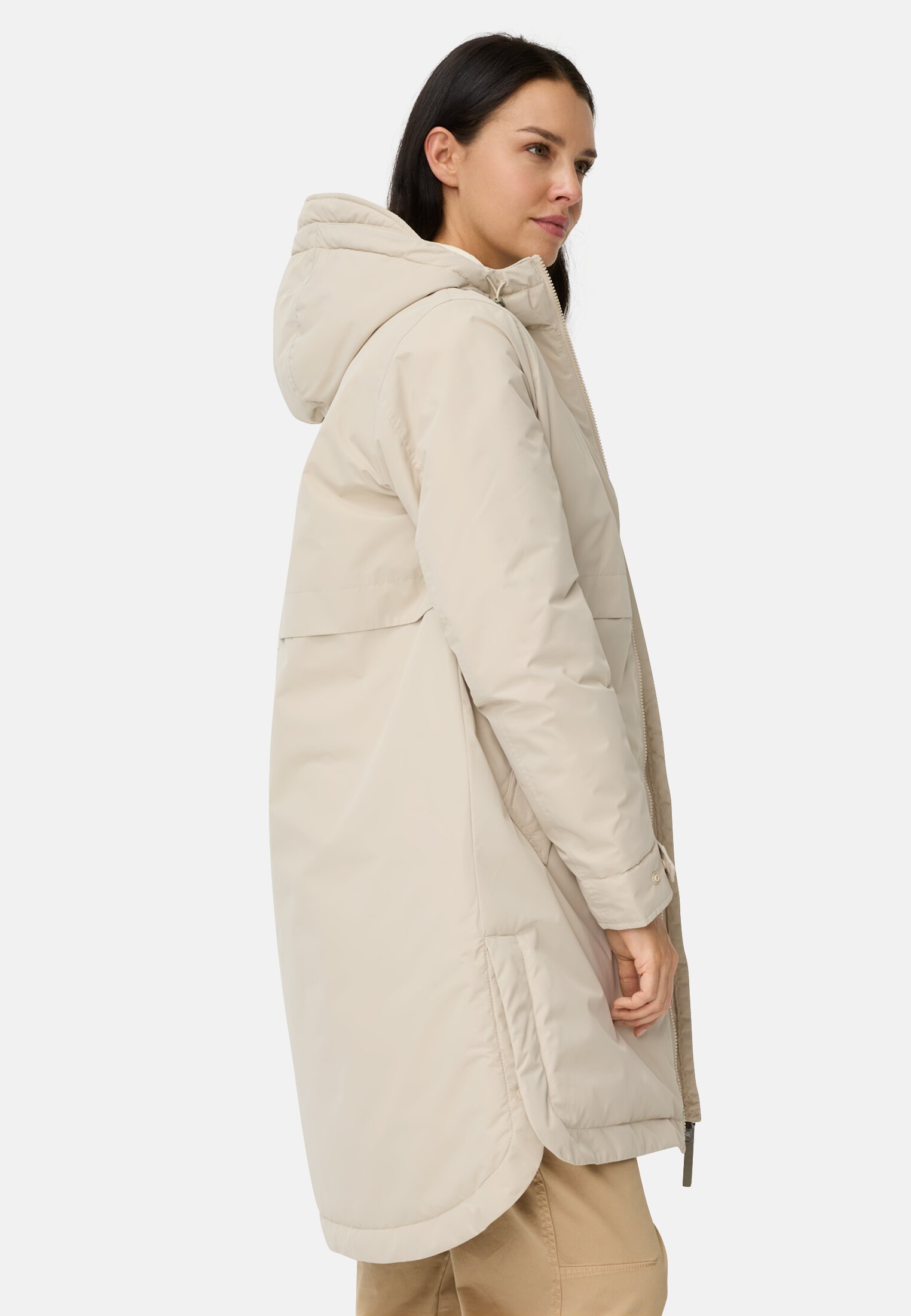 Damen Winterparka mit Kapuze Eiche getragen emotional