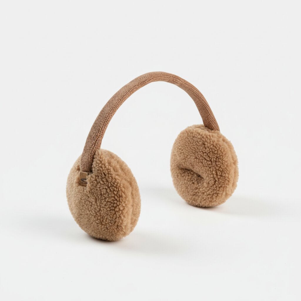 Women Earmuffs with adjustable headband Caramel frontal front