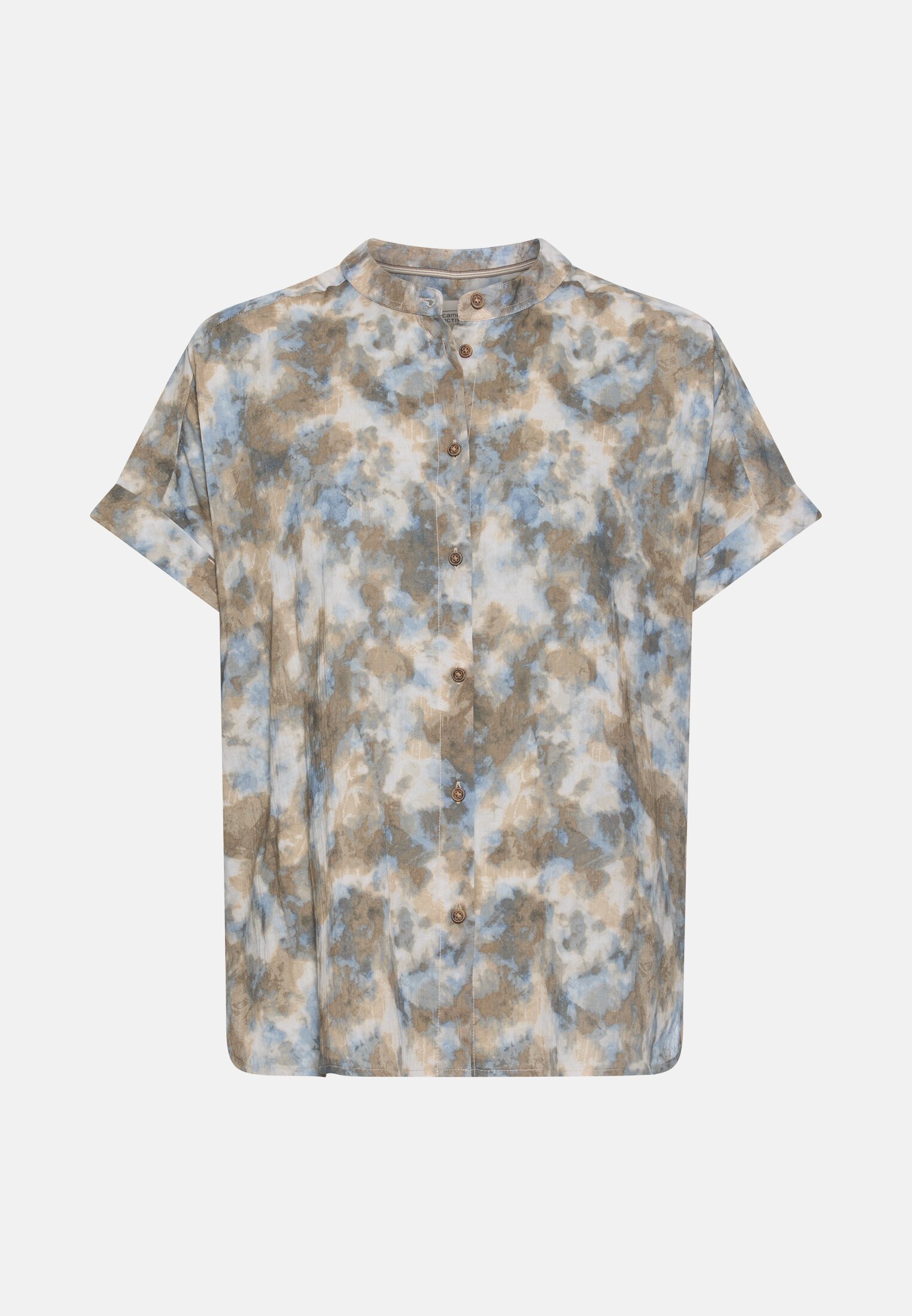 Women Cotton blouse with short sleeves Multicoloured frontal front