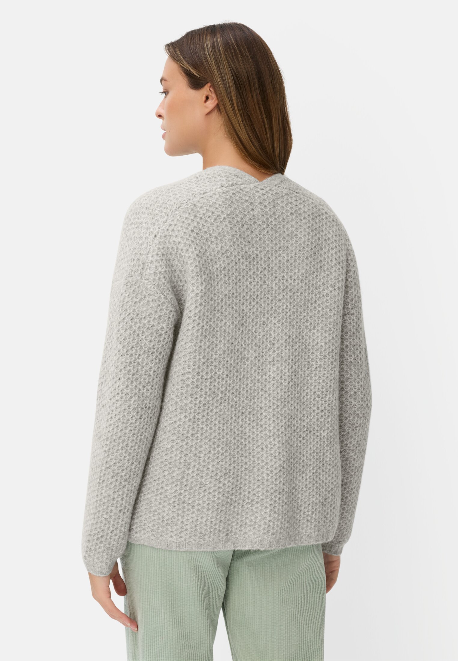 Vrouwen Vest met boxy pasvorm Grijs gedragen achter