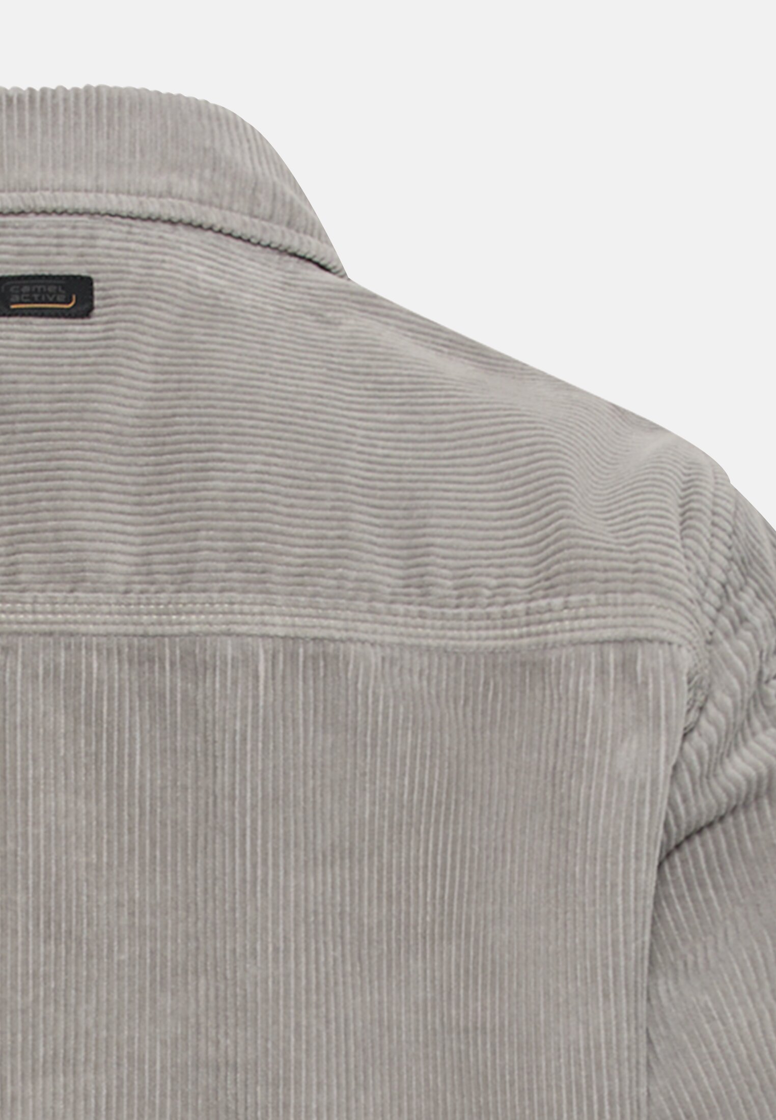 Men Cord overshirt made of 100% cotton Grey close back