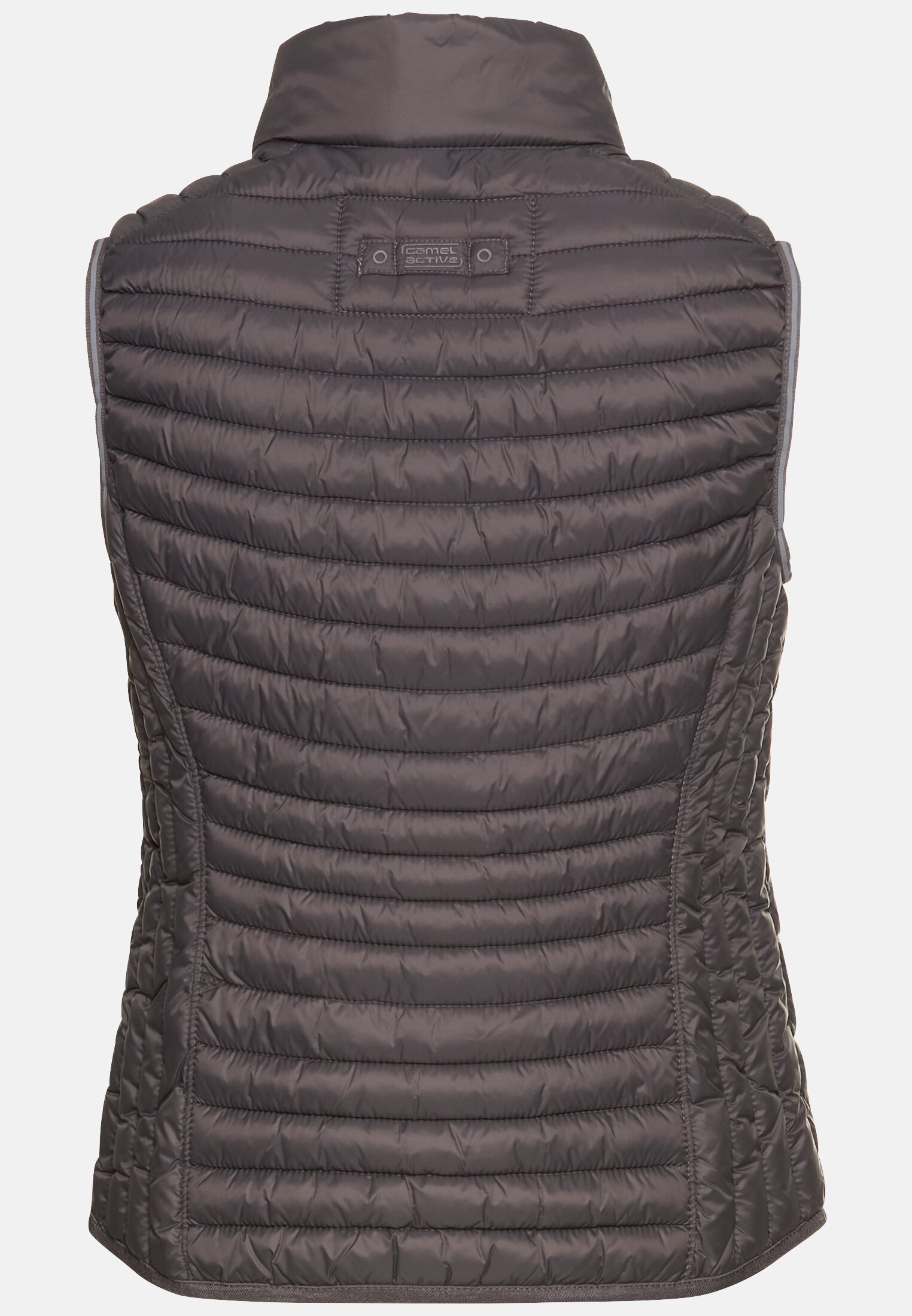 Damen Steppweste mit reflektierenden Details Grau frontal hinten