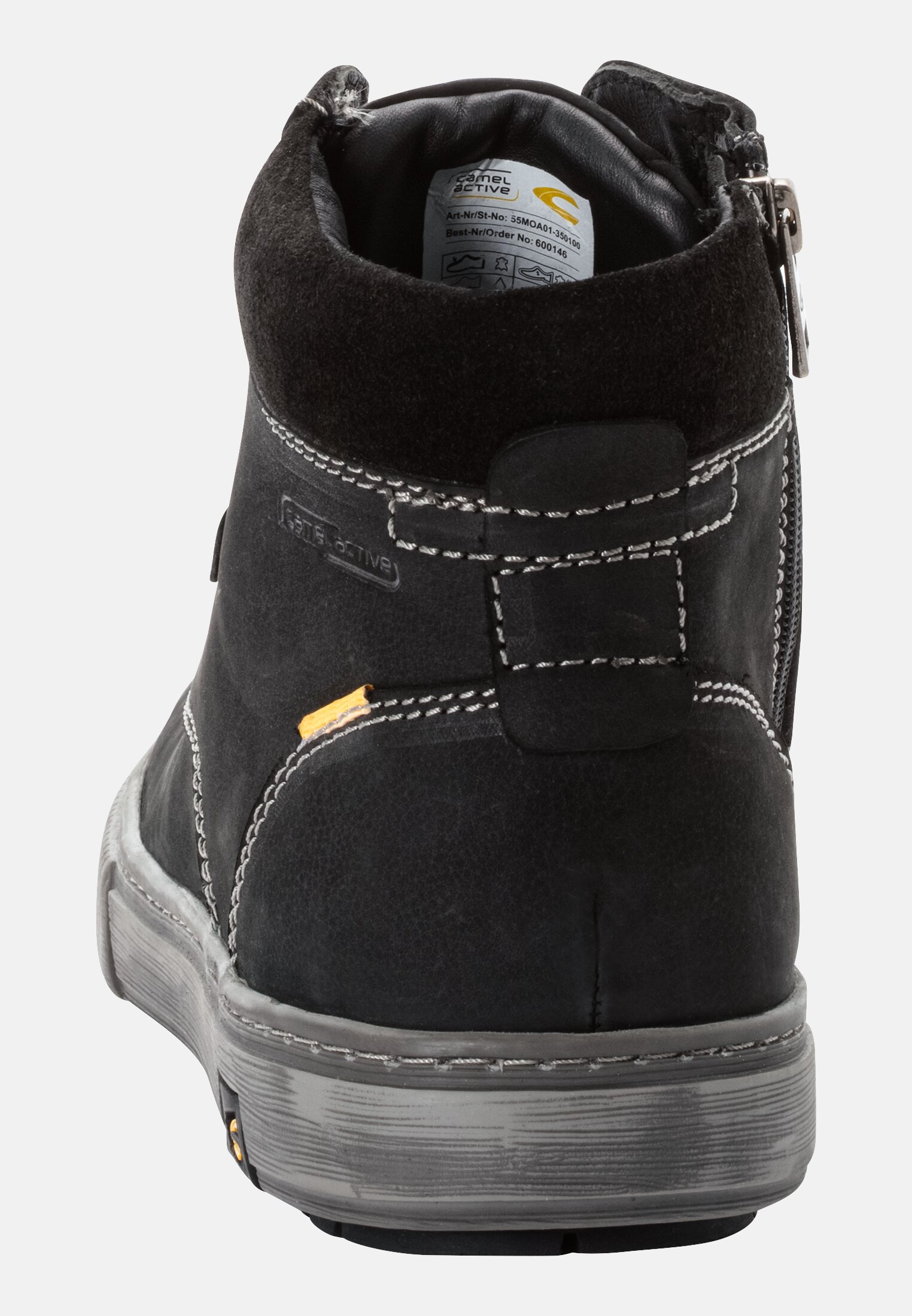 Men MOON leather lace-up boots Black