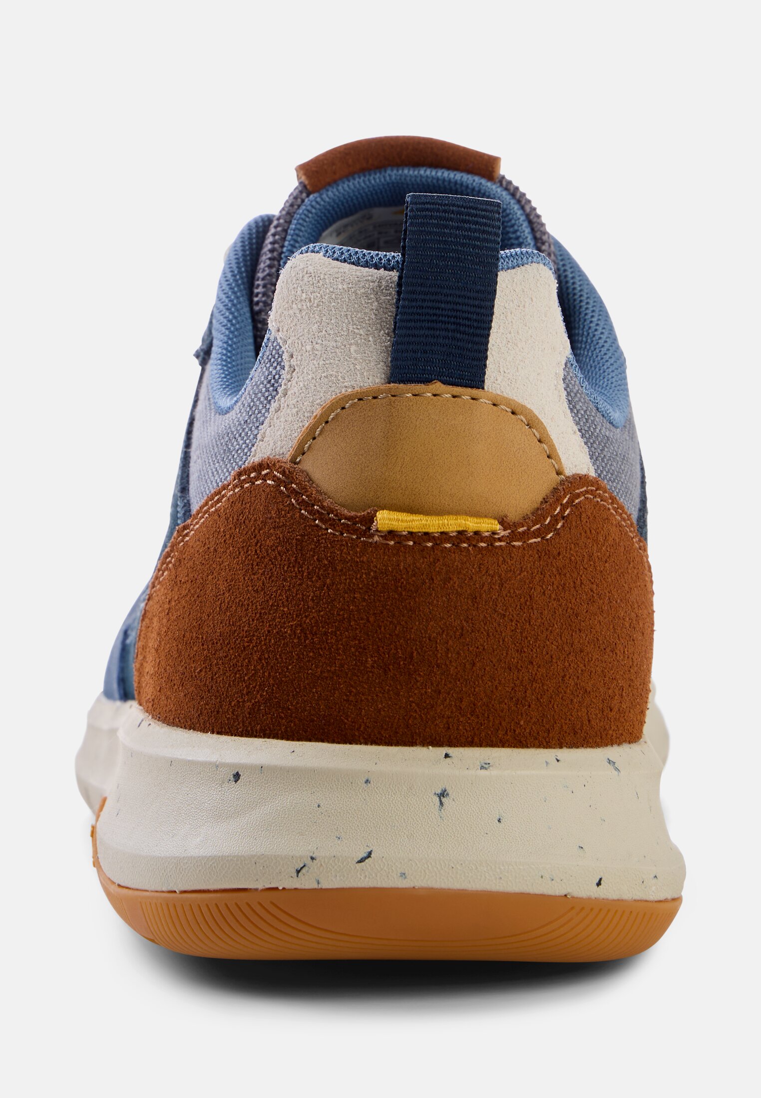 Men Lightweight trainers made from leather and fabric Blue front close