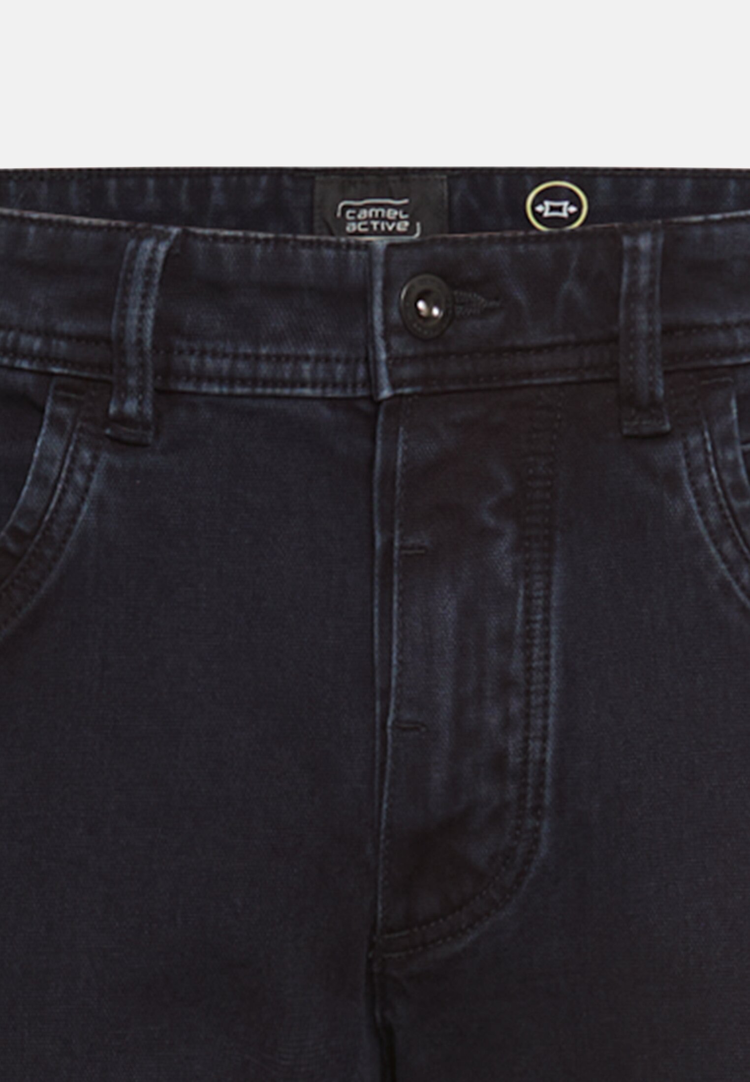 Men 5-point relaxed fit trousers made from a cotton-elastane mix Black front close