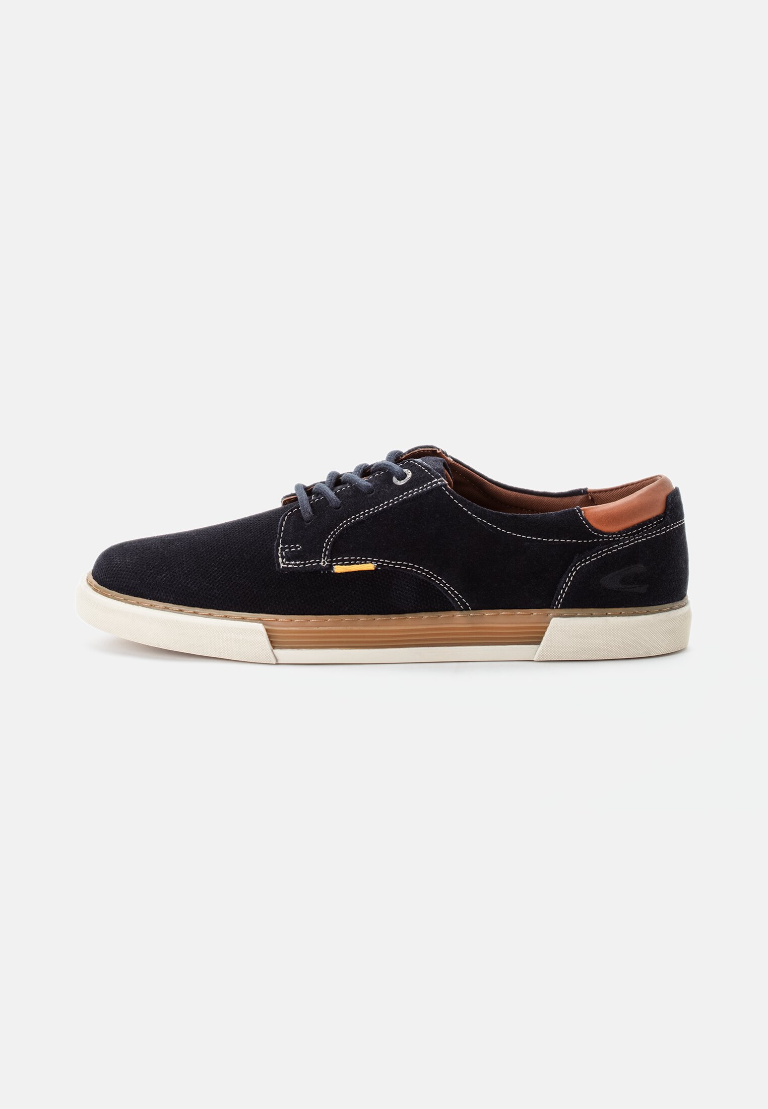 Herren Sneaker aus Leder Dunkelbau frontal vorn