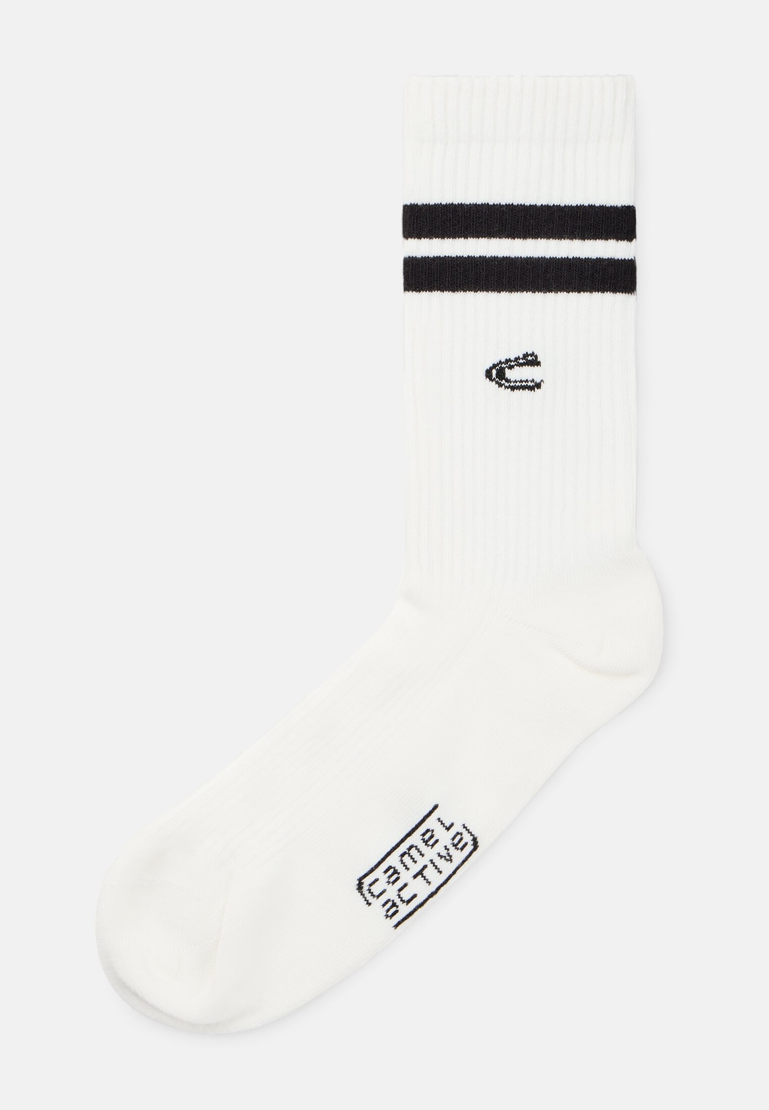 Unisex Pack of 6 unisex socks with a striped design White/Black frontal front
