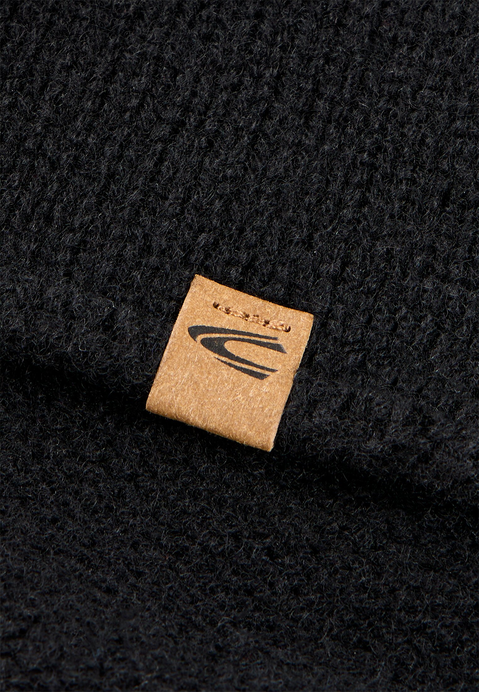 Damen Strickbeanie aus Kaschmir Schwarz frontal hinten