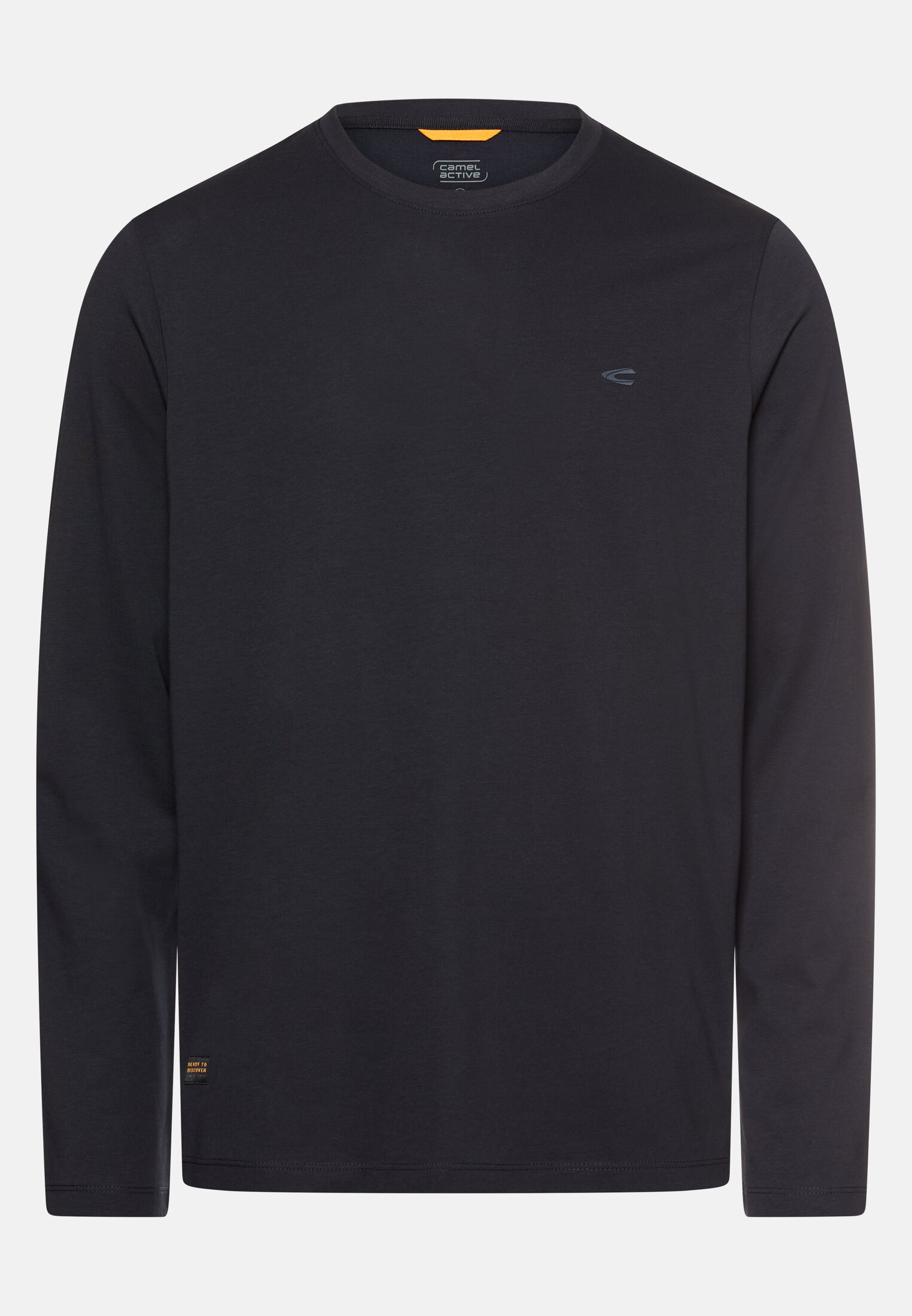 Men fleXXXactive® Long Sleeve Shirt with Crew Neck Dark Blue frontal front