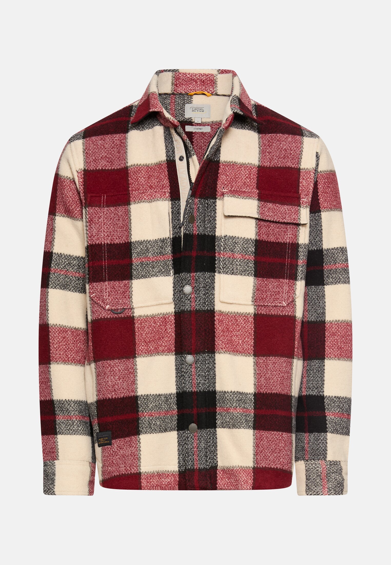 MI_409383-6S83-57_0G-00 Heren Overshirt met zijzakken Amberrood frontaal voor