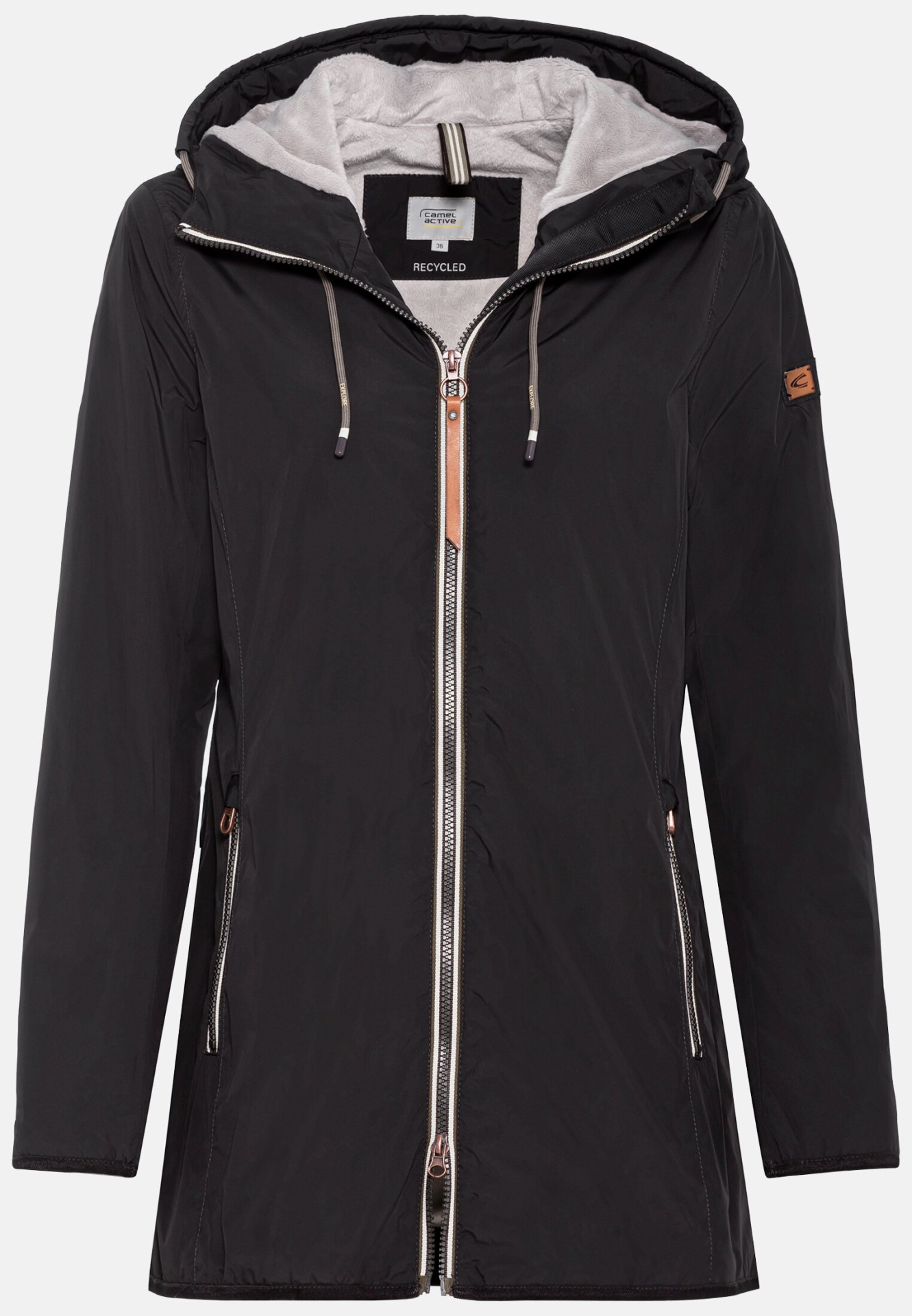 Langer Windbreaker für Damen in Schwarz 34 camel activ
