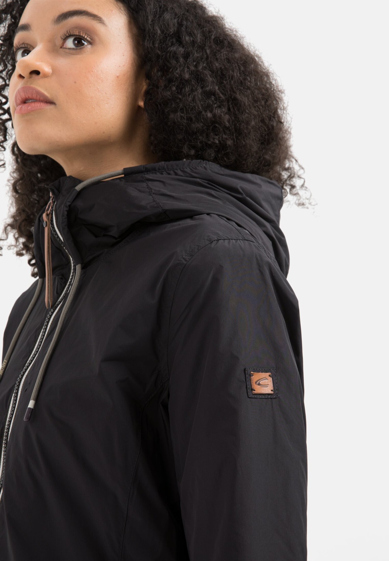 Langer Windbreaker für Damen in Schwarz 34 camel activ