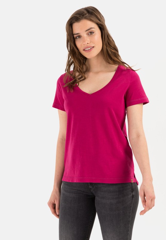 camel active T-Shirt in Dip-Dye Optik, Unser Model ist 181 cm groß und