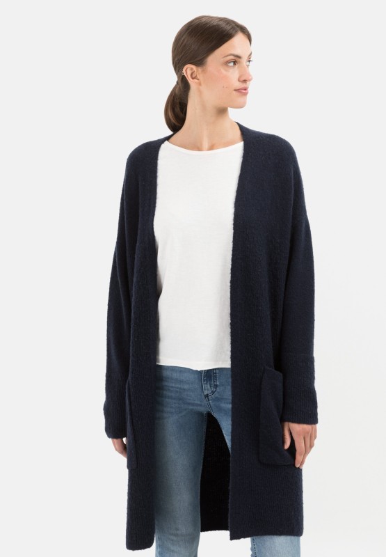 Camel Active Damen Boxy Cardigan – Strickqualität, 100% Baumwolle, Regular Fit Mit V-Ausschnitt